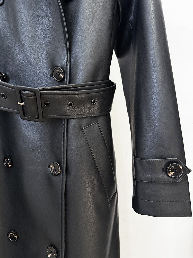 Mbadie Leather Wind Coat