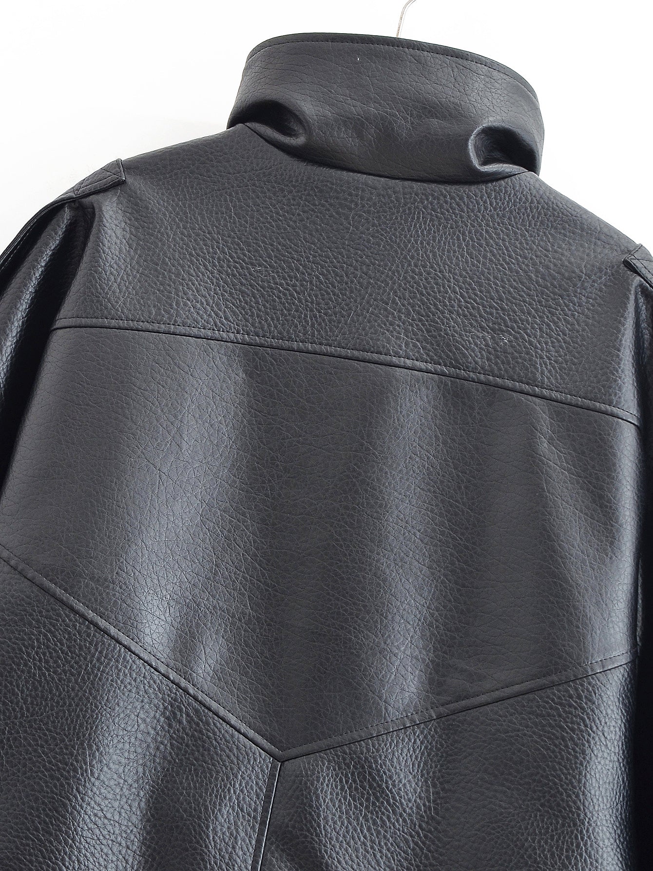 Abeni Autumn Retro Lychee Leather Jacket