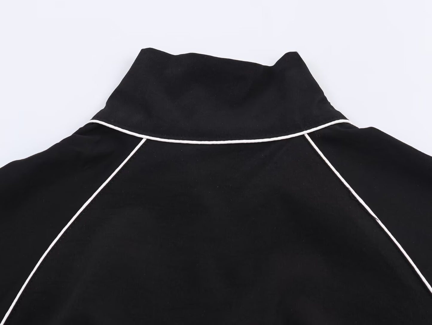 Autumn Elegance Stand Collar Puff Sleeve Jacket
