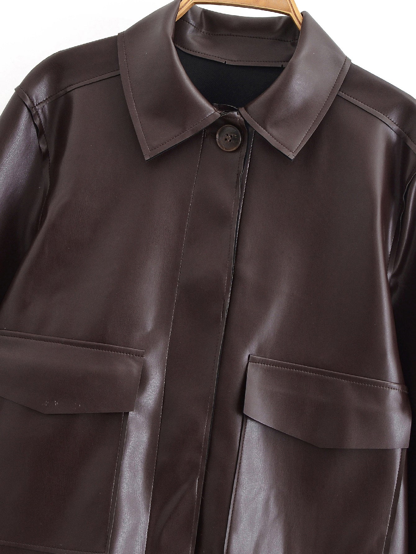 Zamira Faux Leather Short Jacket