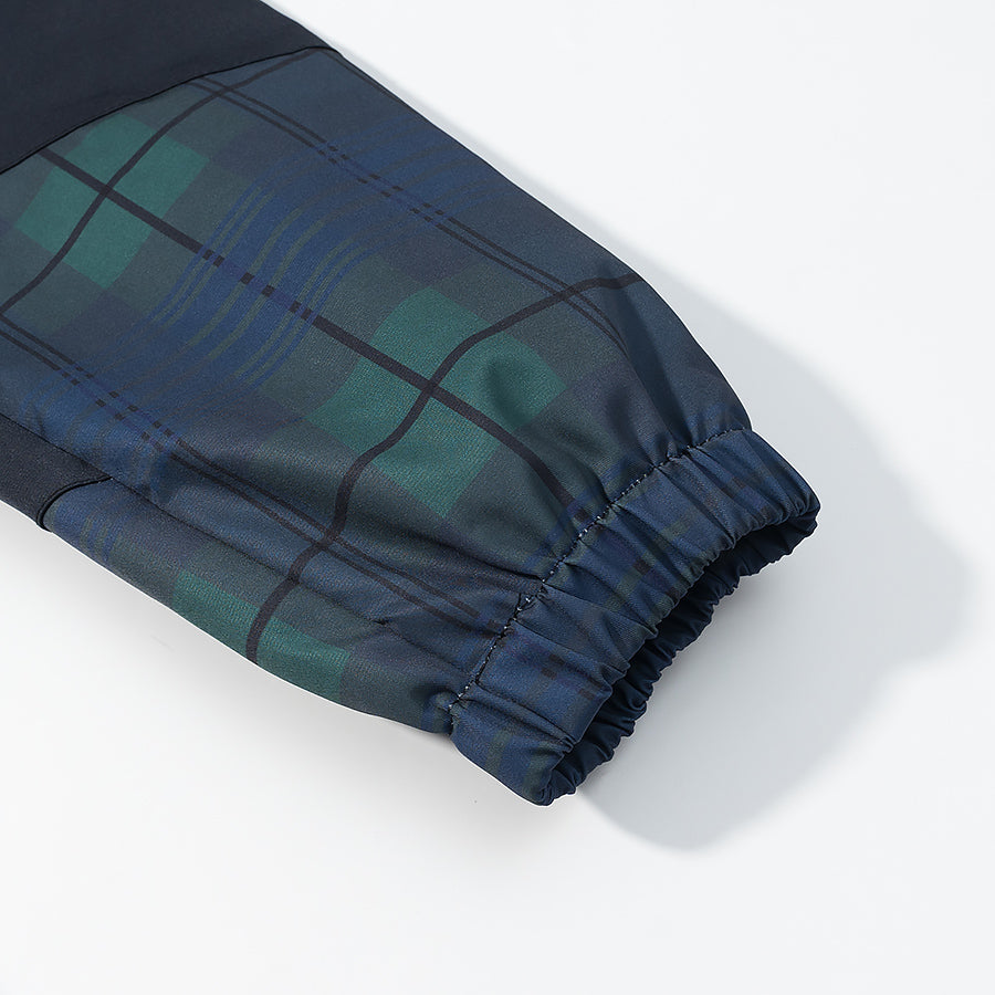 Manteau à carreaux Lorienne à capuche et cordon de serrage