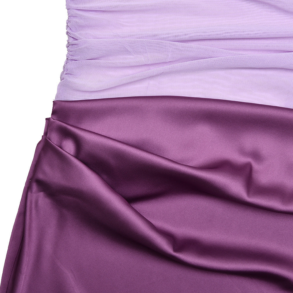 Robe longue dos nu en satin MANGA