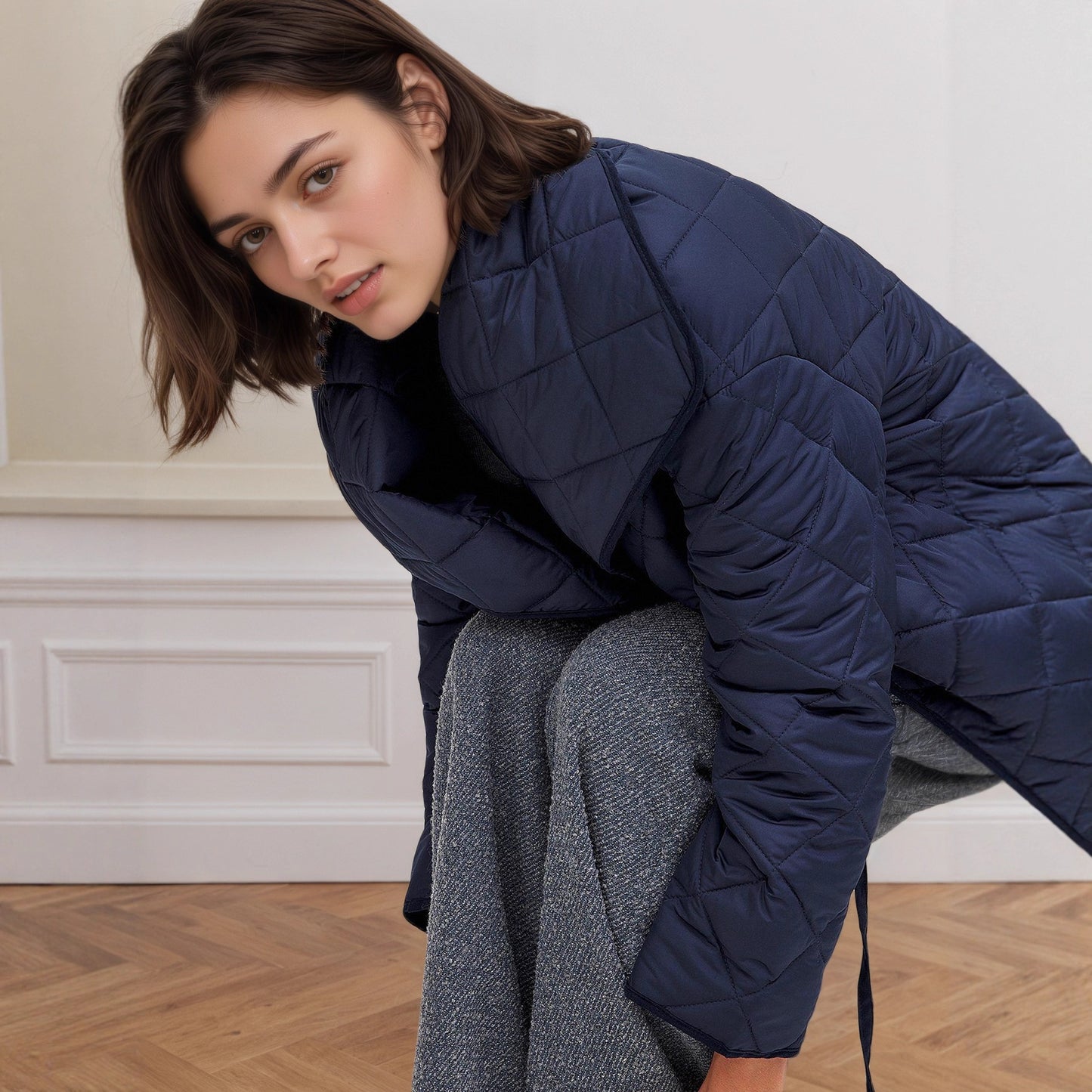 Manteau matelassé en coton Imara Saphir