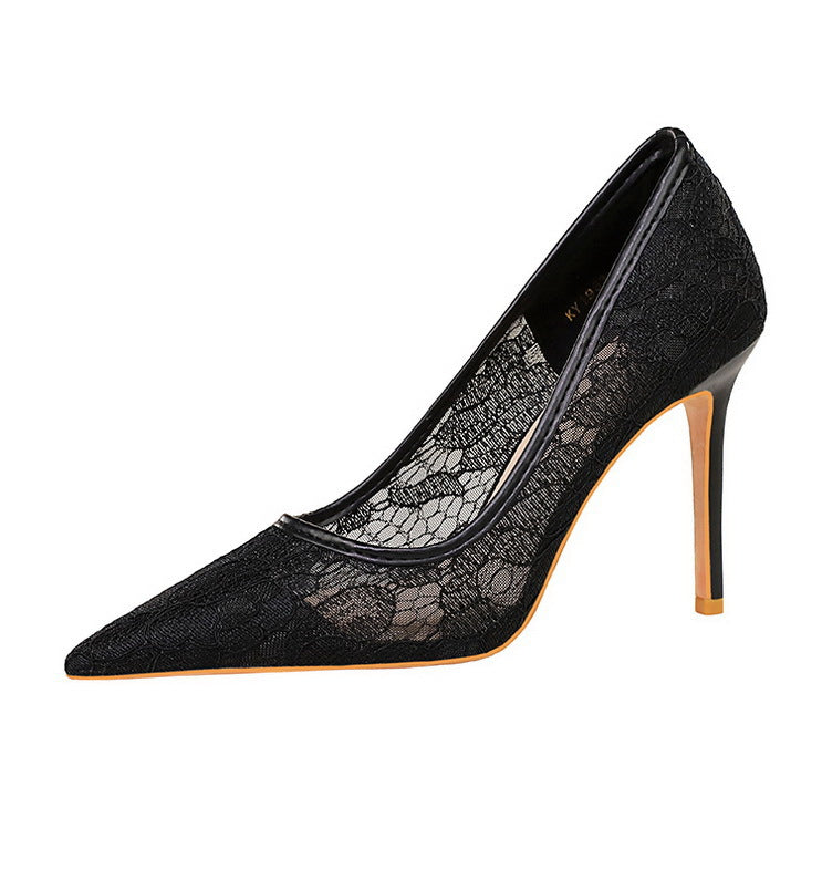 Escarpins à talons aiguilles en dentelle Zahara