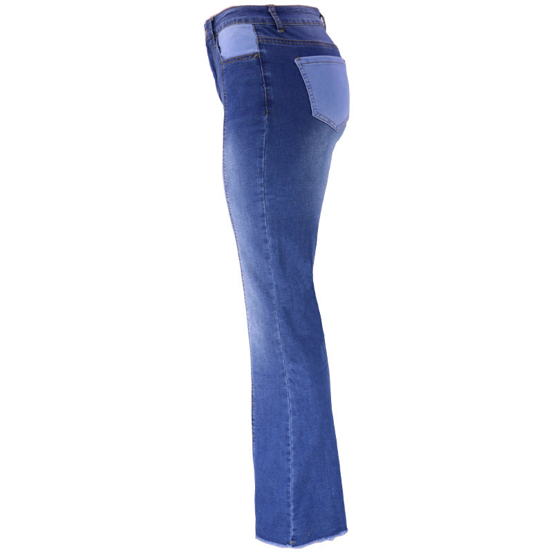 Zyara Dual-Color Patchwork Jeans
