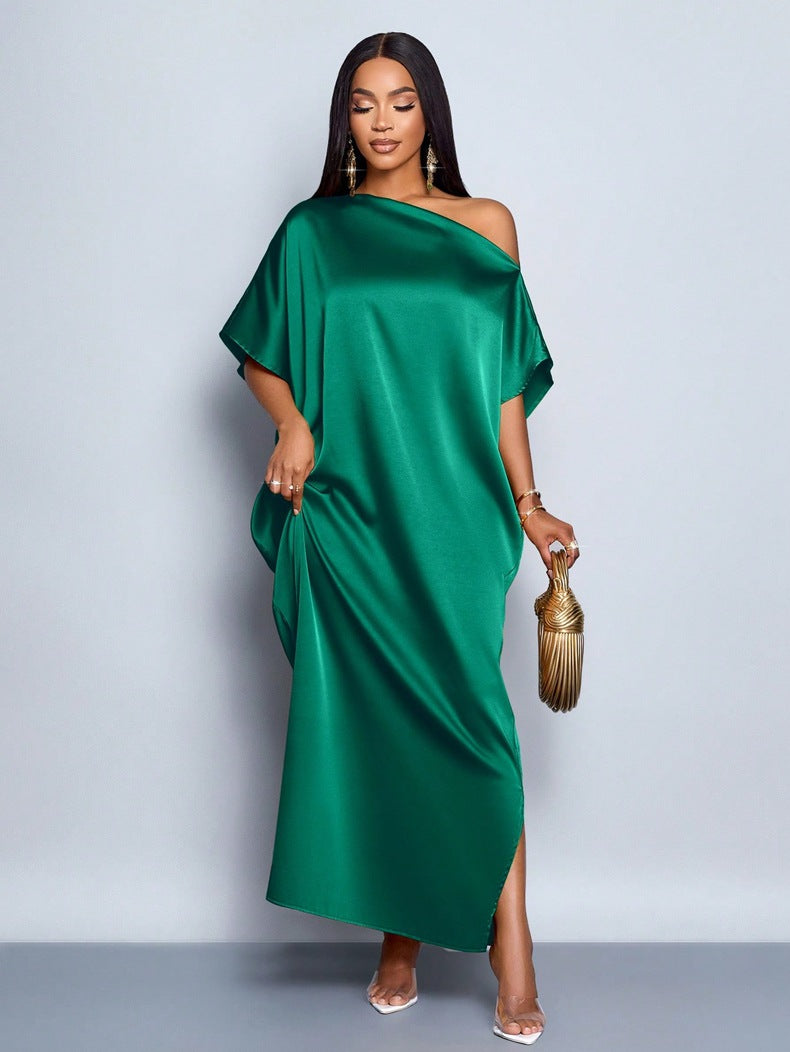 Robe en satin lueur dorée Adanna