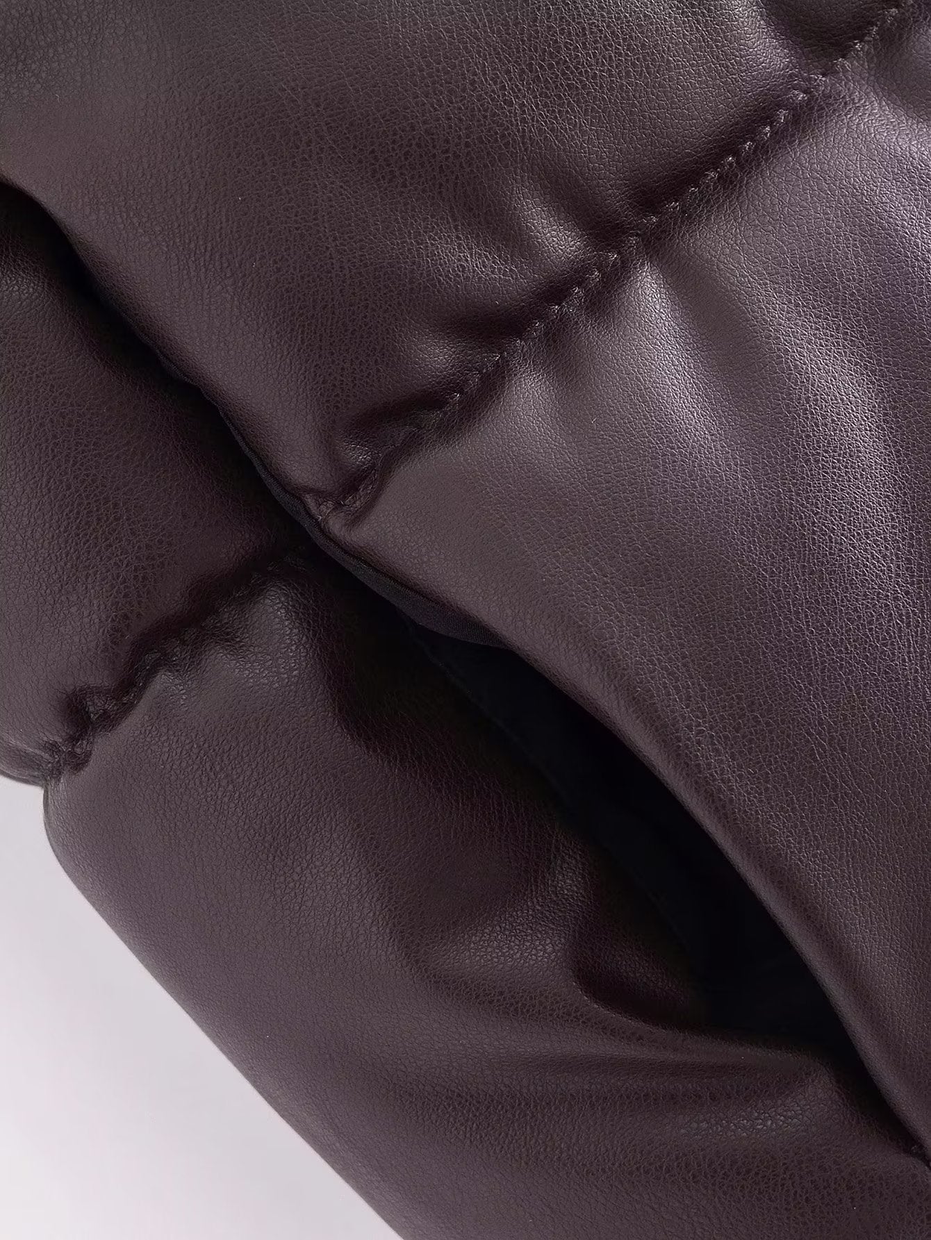 Adira Stand-Collar Faux Leather Vest