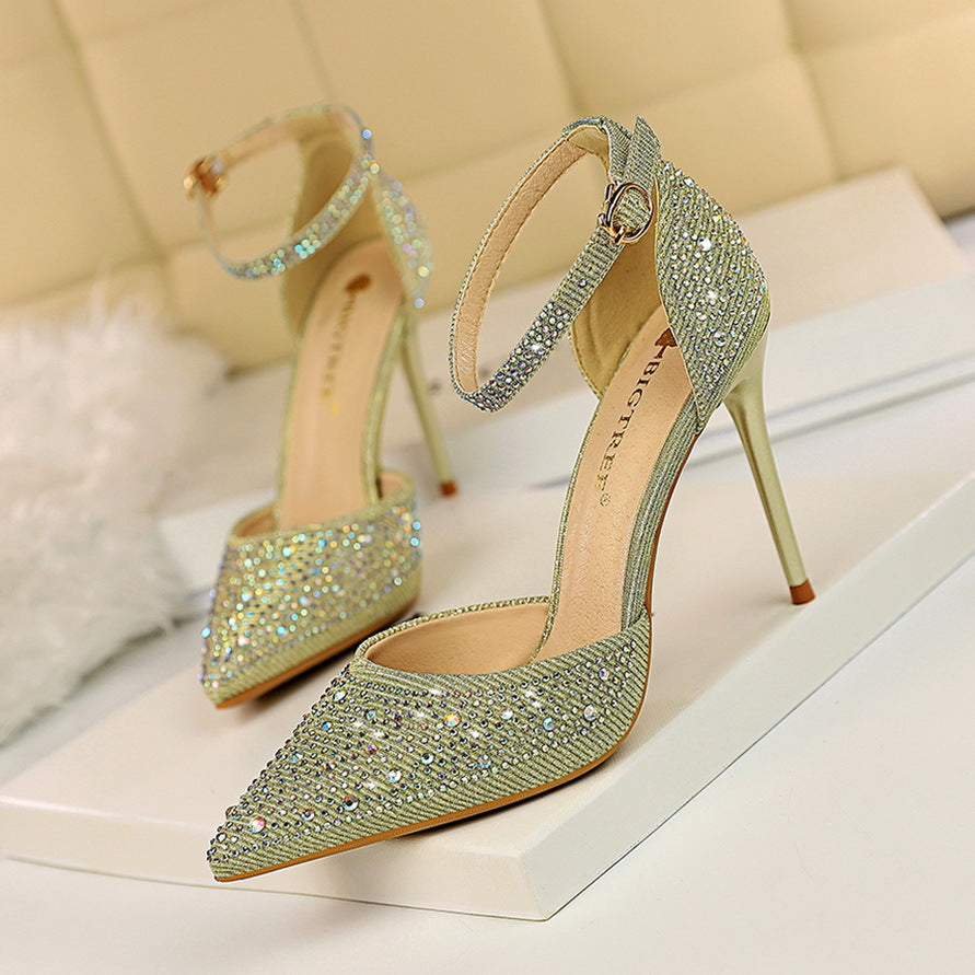 Ayodele Rhinestone Strap Stiletto Sandals