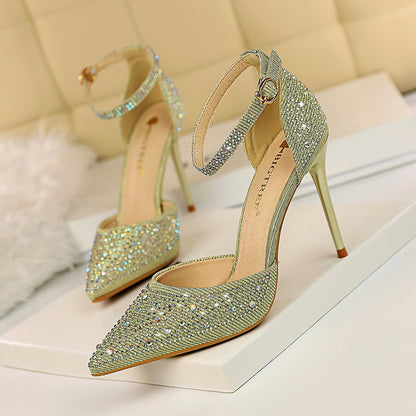 Ayodele Rhinestone Strap Stiletto Sandals