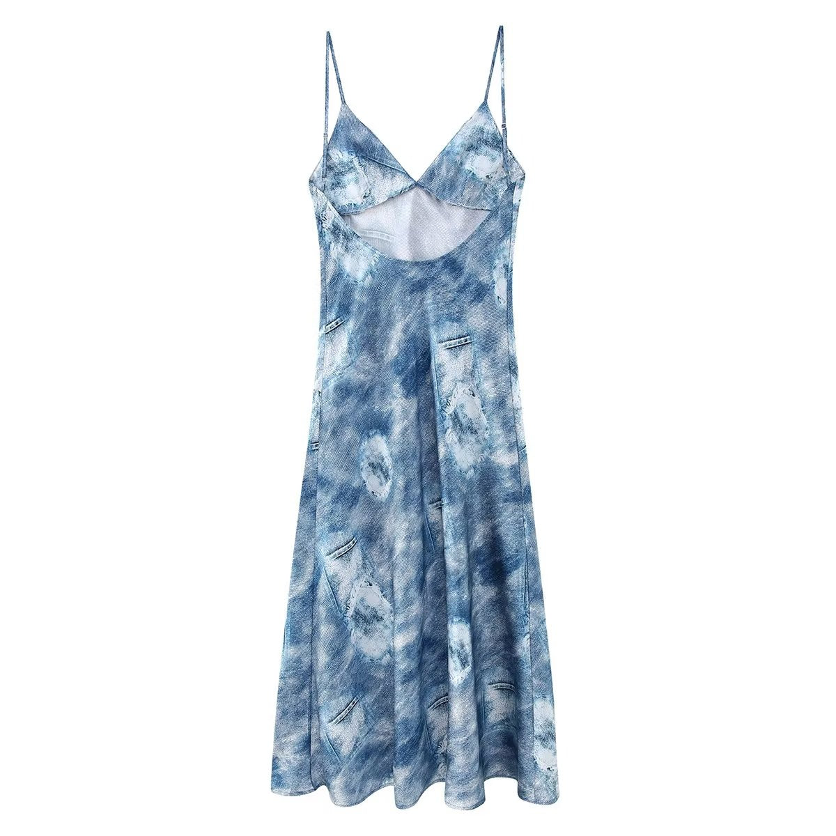 Delphine Denim Print Dress