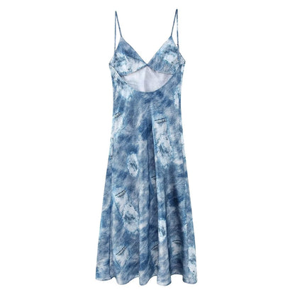 Delphine Denim Print Dress