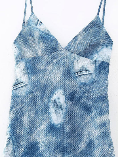 Delphine Denim Print Dress