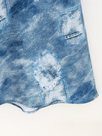 Delphine Denim Print Dress