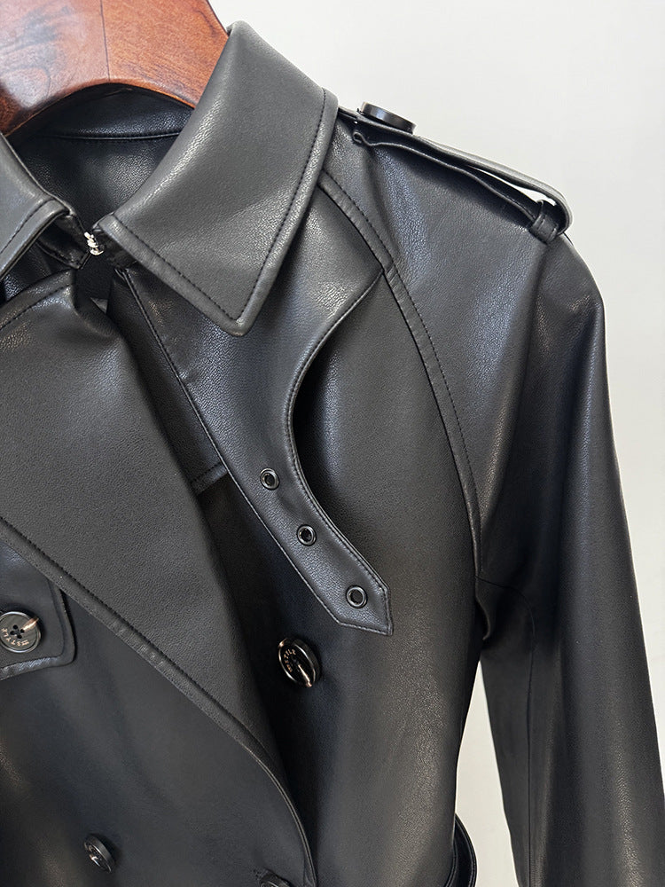 Mbadie Leather Wind Coat