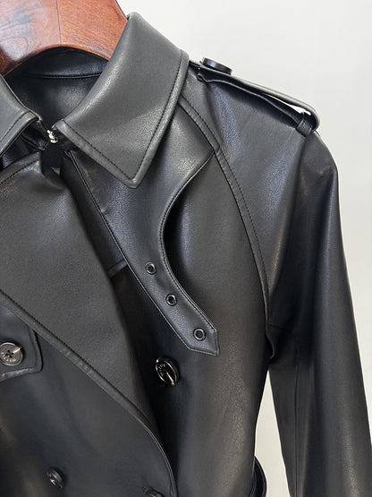 Mbadie Leather Wind Coat