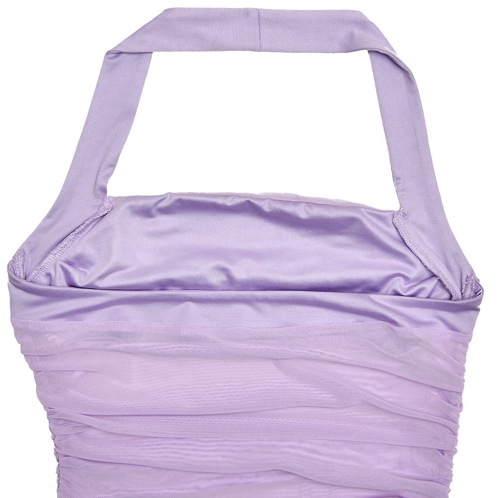 MANGA Satin Halter Maxi Dress