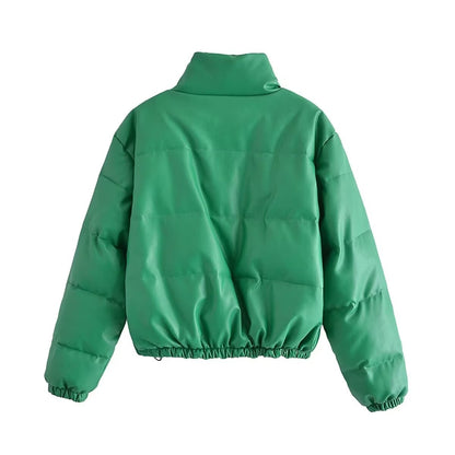 Tandi Padded Leather-Accent Coat