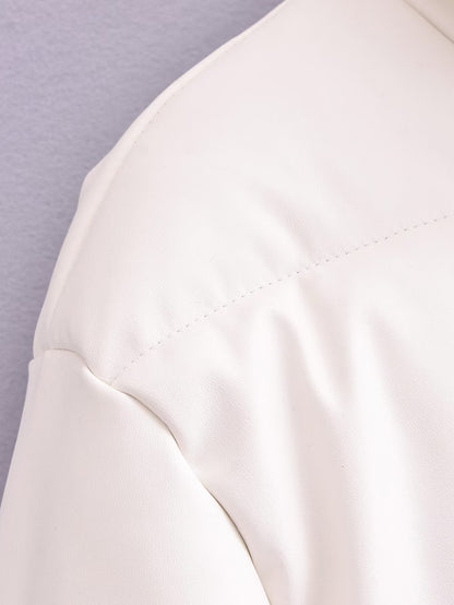 Tandi Padded Leather-Accent Coat