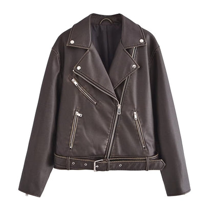 Nahla Retro Faux Leather Jacket