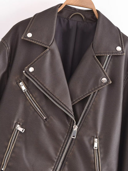 Nahla Retro Faux Leather Jacket