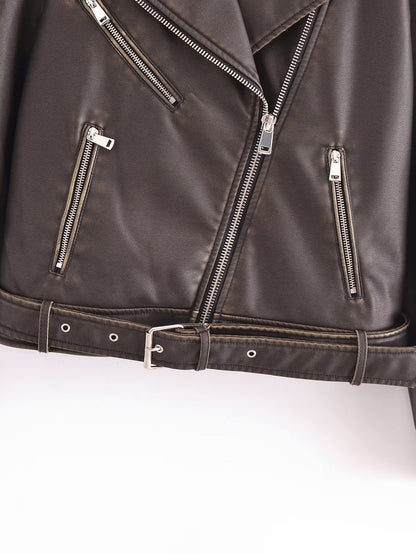 Nahla Retro Faux Leather Jacket