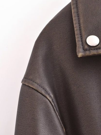 Nahla Retro Faux Leather Jacket