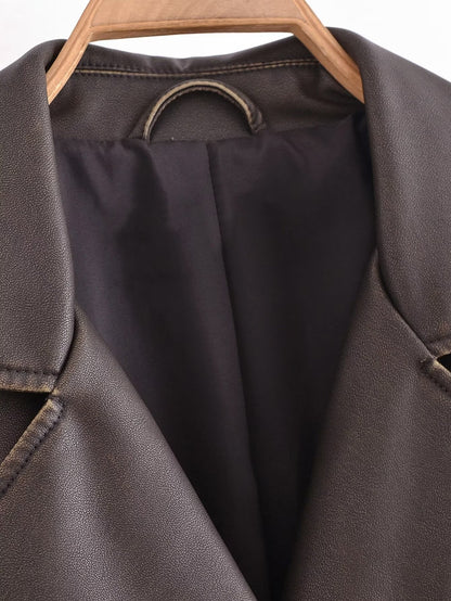 Nahla Retro Faux Leather Jacket