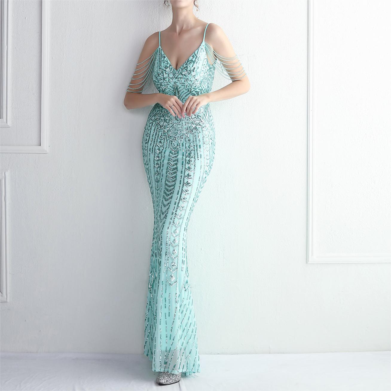 Tahlia Beaded Sling Cocktail Dress