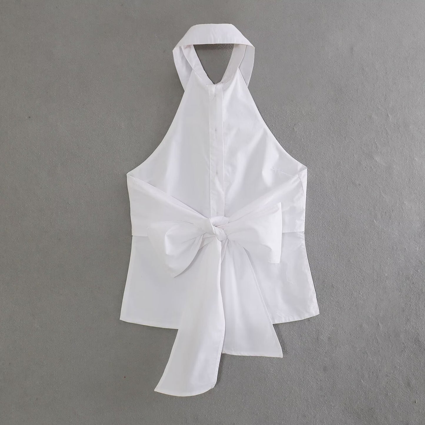 Lorielle Hanging-Collar Short Top