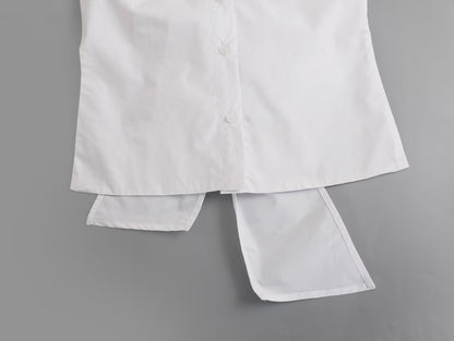 Lorielle Hanging-Collar Short Top