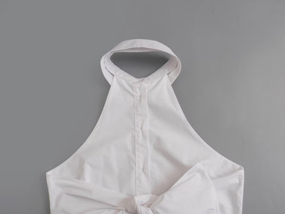 Lorielle Hanging-Collar Short Top