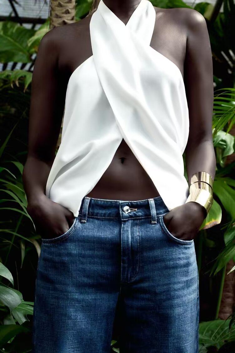 Ama Backless Hanging Collar Top