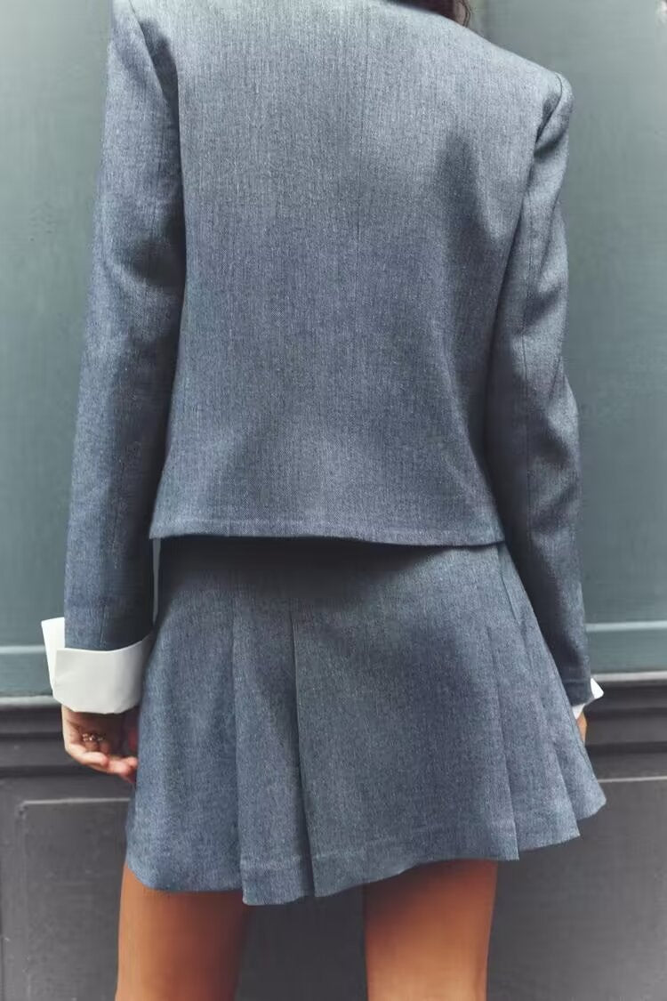 Sade Pleated Blazer Set