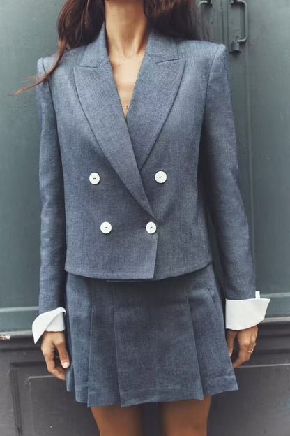 Sade Pleated Blazer Set