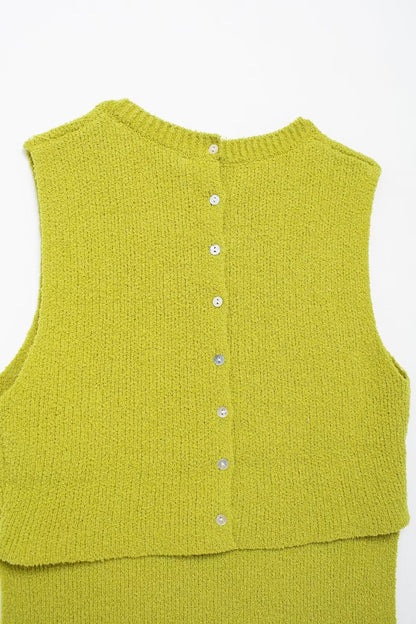 Nia Back Button Stitch Top
