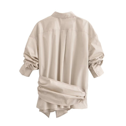 Chemise en popeline à nœud papillon Amahle