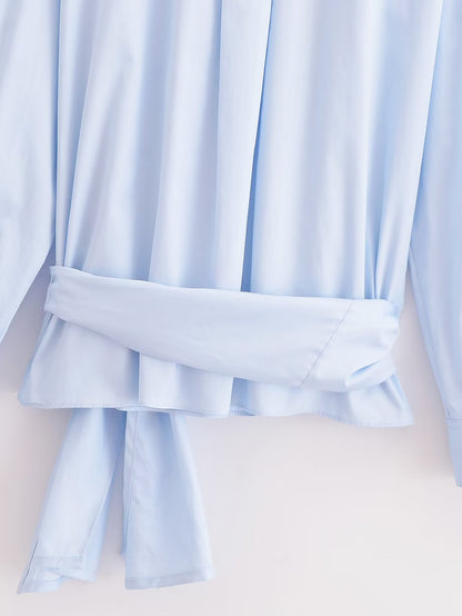 Chemise en popeline à nœud papillon Amahle