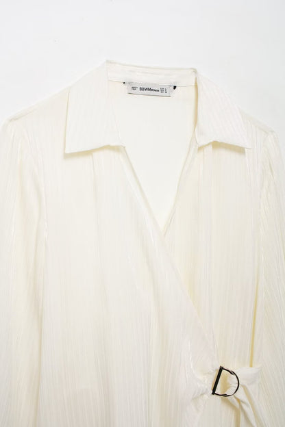 Chemise en satin brillant Amaara