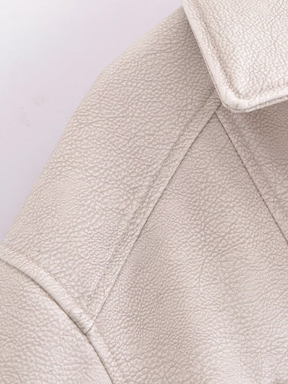 Afiya Spring Faux Leather Motorcycle Jacket