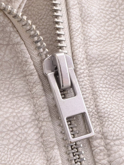 Afiya Spring Faux Leather Motorcycle Jacket