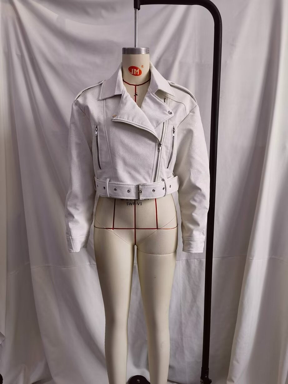 Afiya Spring Faux Leather Motorcycle Jacket