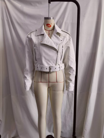 Afiya Spring Faux Leather Motorcycle Jacket