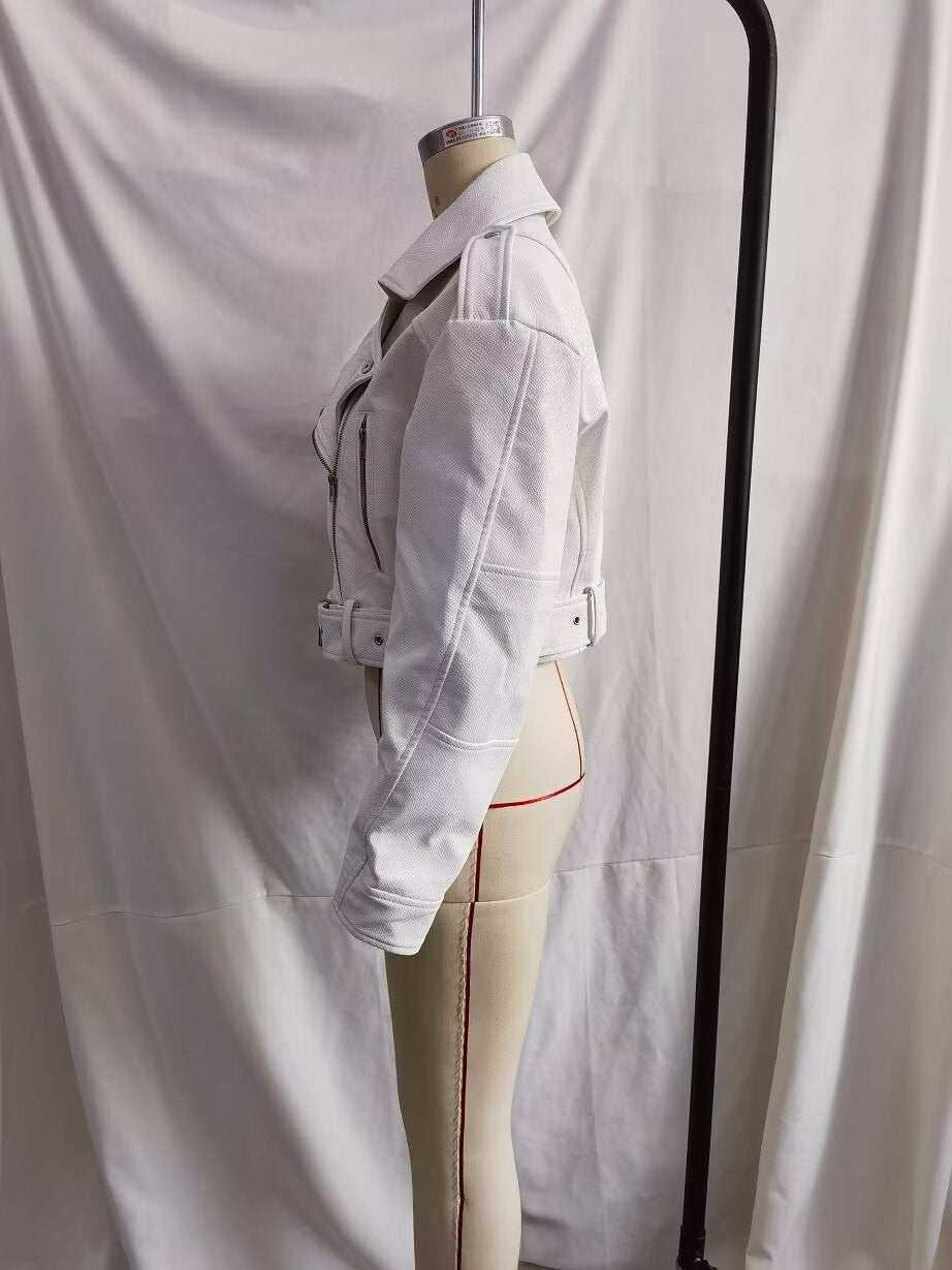 Afiya Spring Faux Leather Motorcycle Jacket