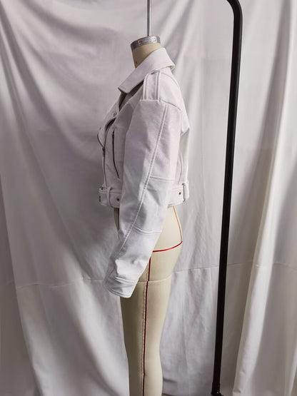 Afiya Spring Faux Leather Motorcycle Jacket