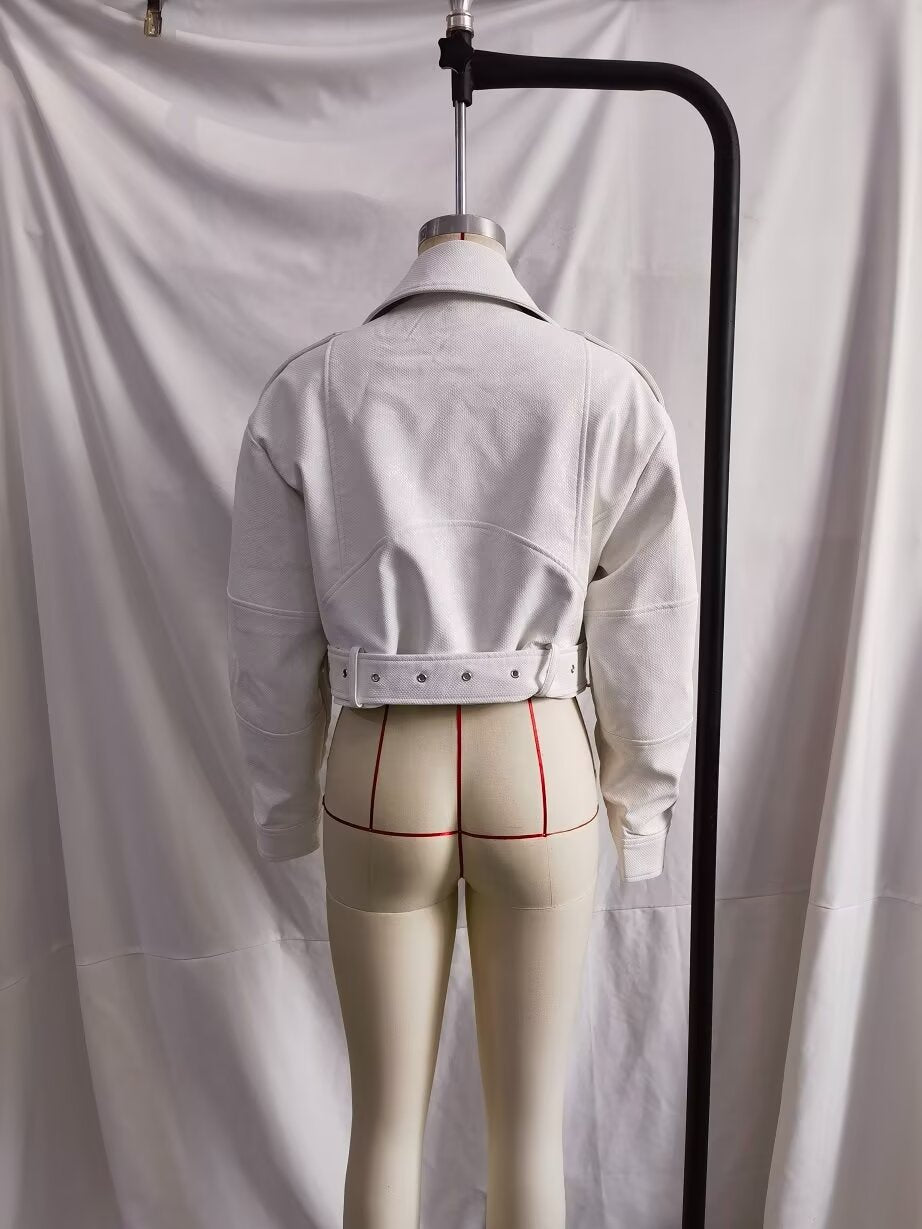 Afiya Spring Faux Leather Motorcycle Jacket