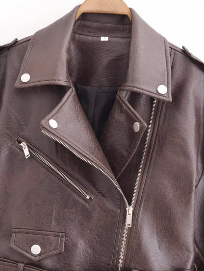 Sekou Retro Leather Motorcycle Jacket