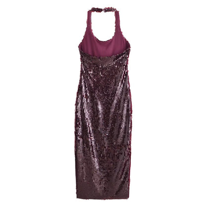 Robe Elviane à col pailleté