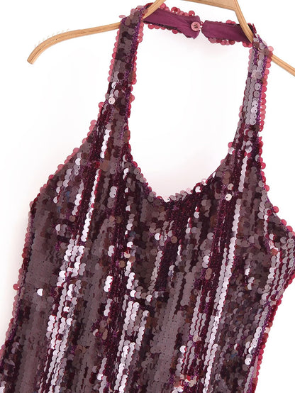 Robe Elviane à col pailleté