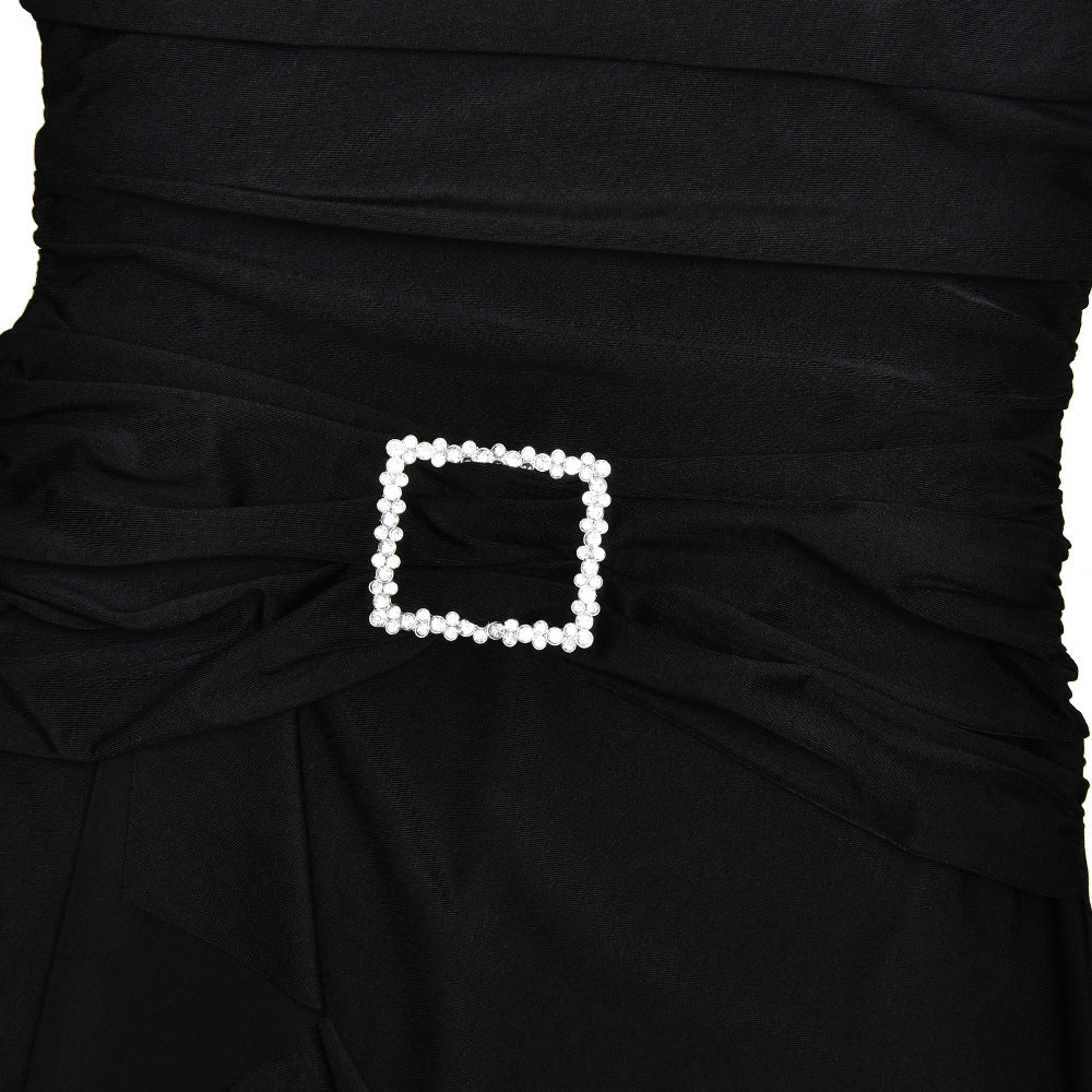 Liyana One-Shoulder Pleated Maxi Dress