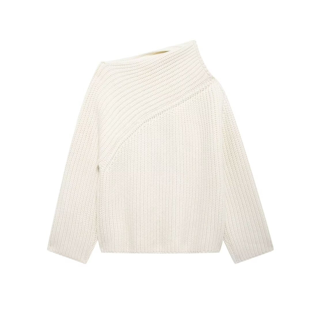 Zyra Asymmetric Collar Sweater